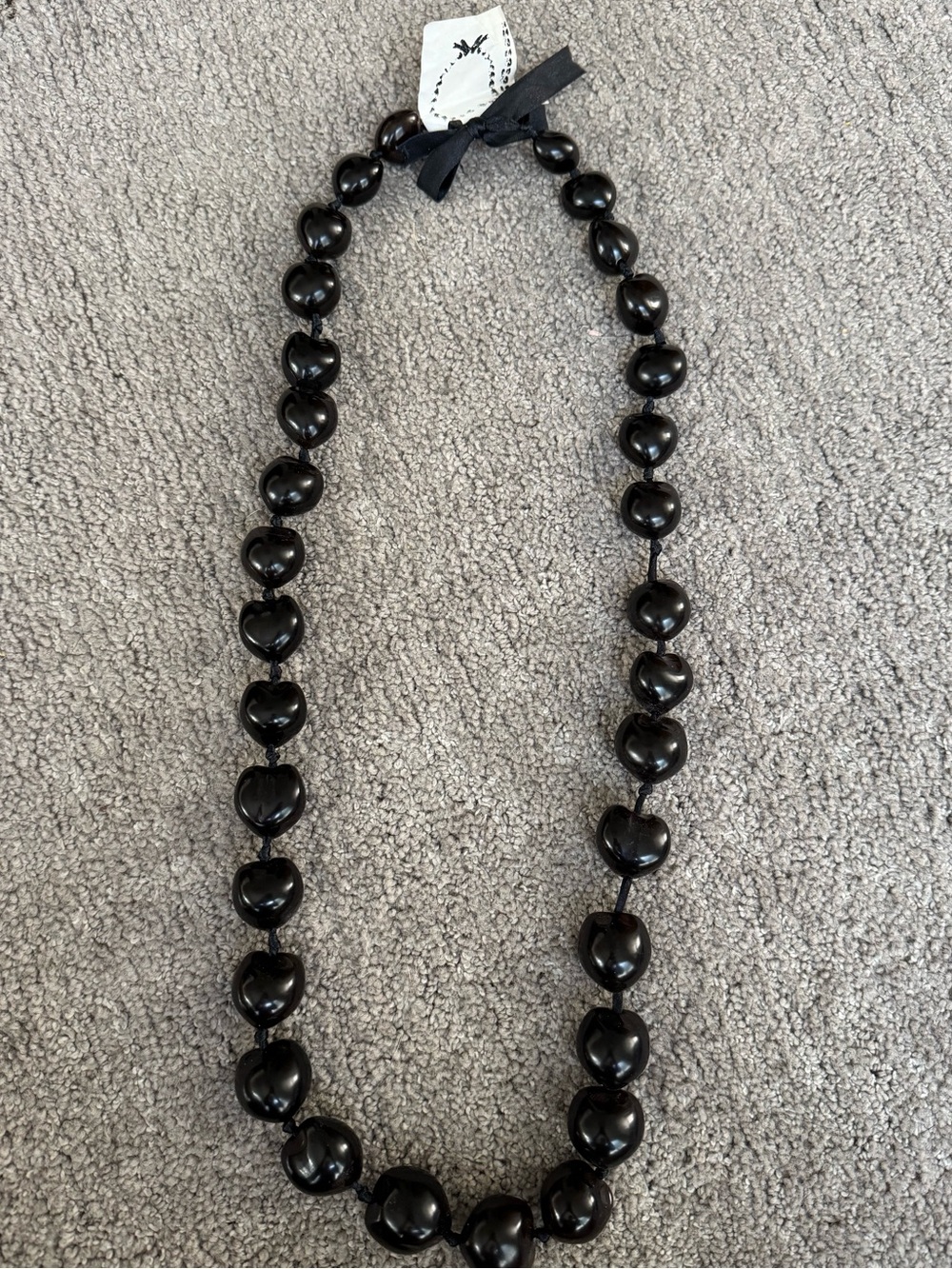 Authentic Philippines Black Kukui Nut Lei Necklace - Picture 2 of 4